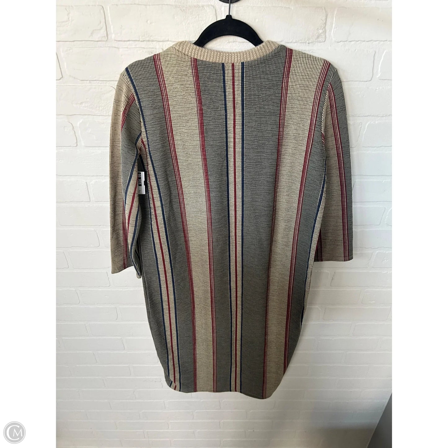 Dress Casual Midi By Zara In Grey & Tan, Size: M