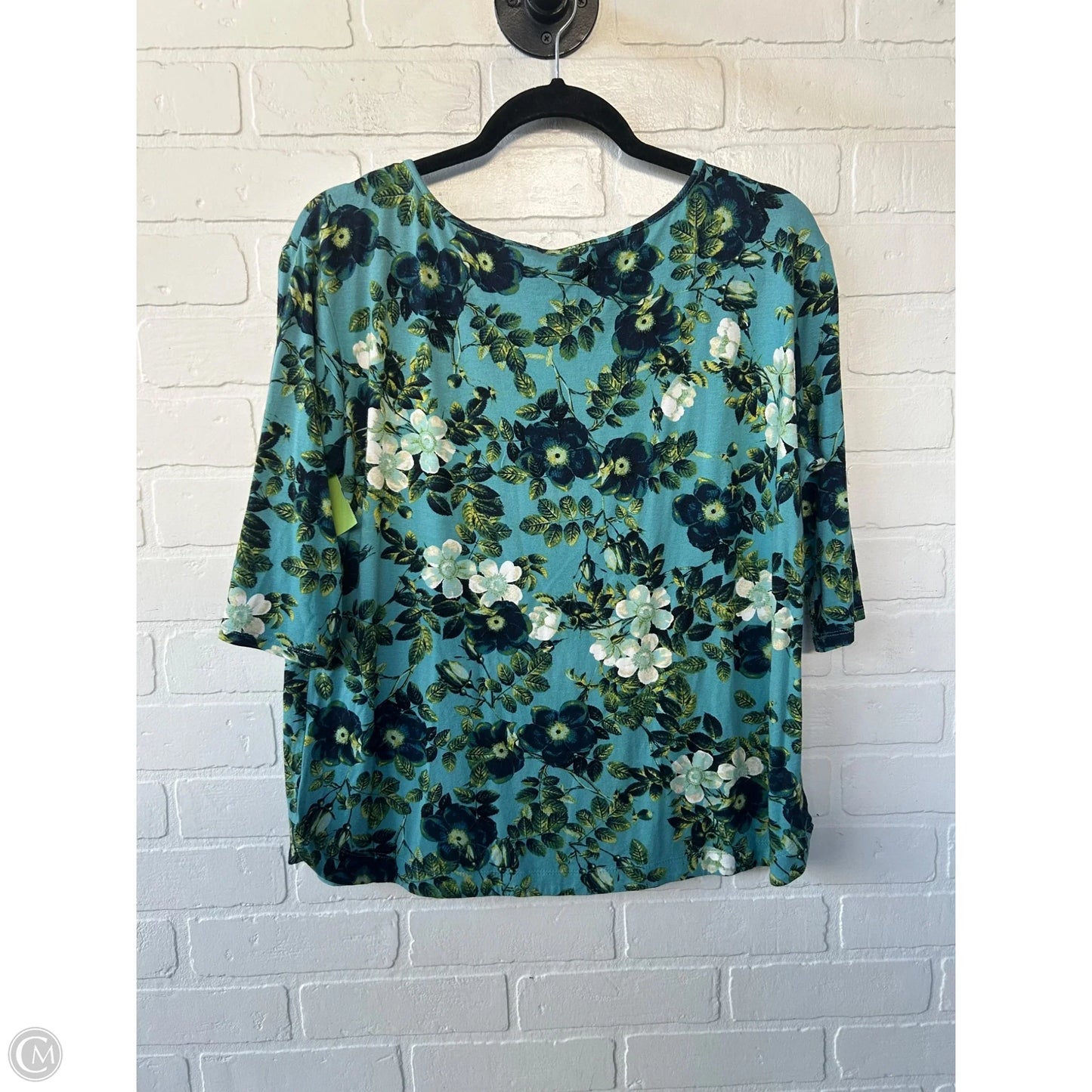 Top 3/4 Sleeve Basic By J. Jill In Blue & Green, Size: M