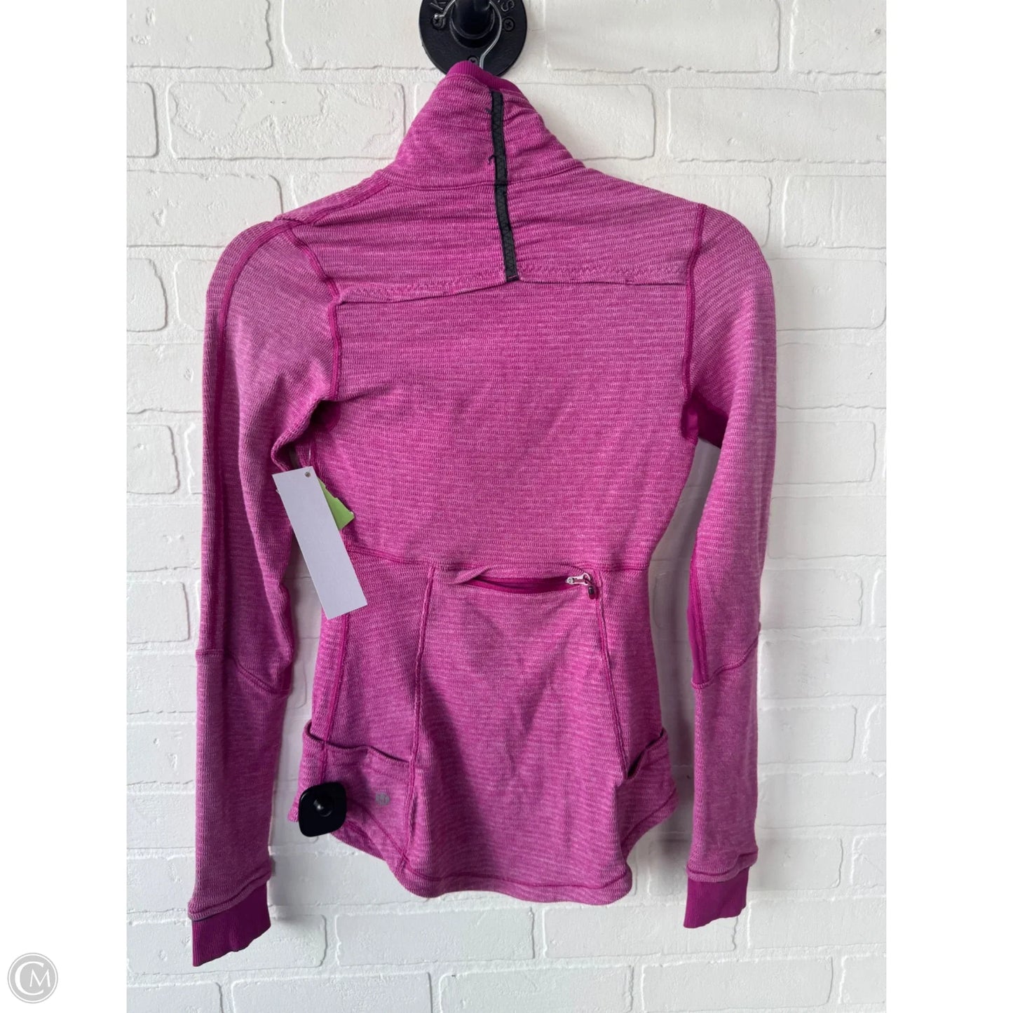 Athletic Top Long Sleeve Collar By Lululemon In Pink, Size: Xs