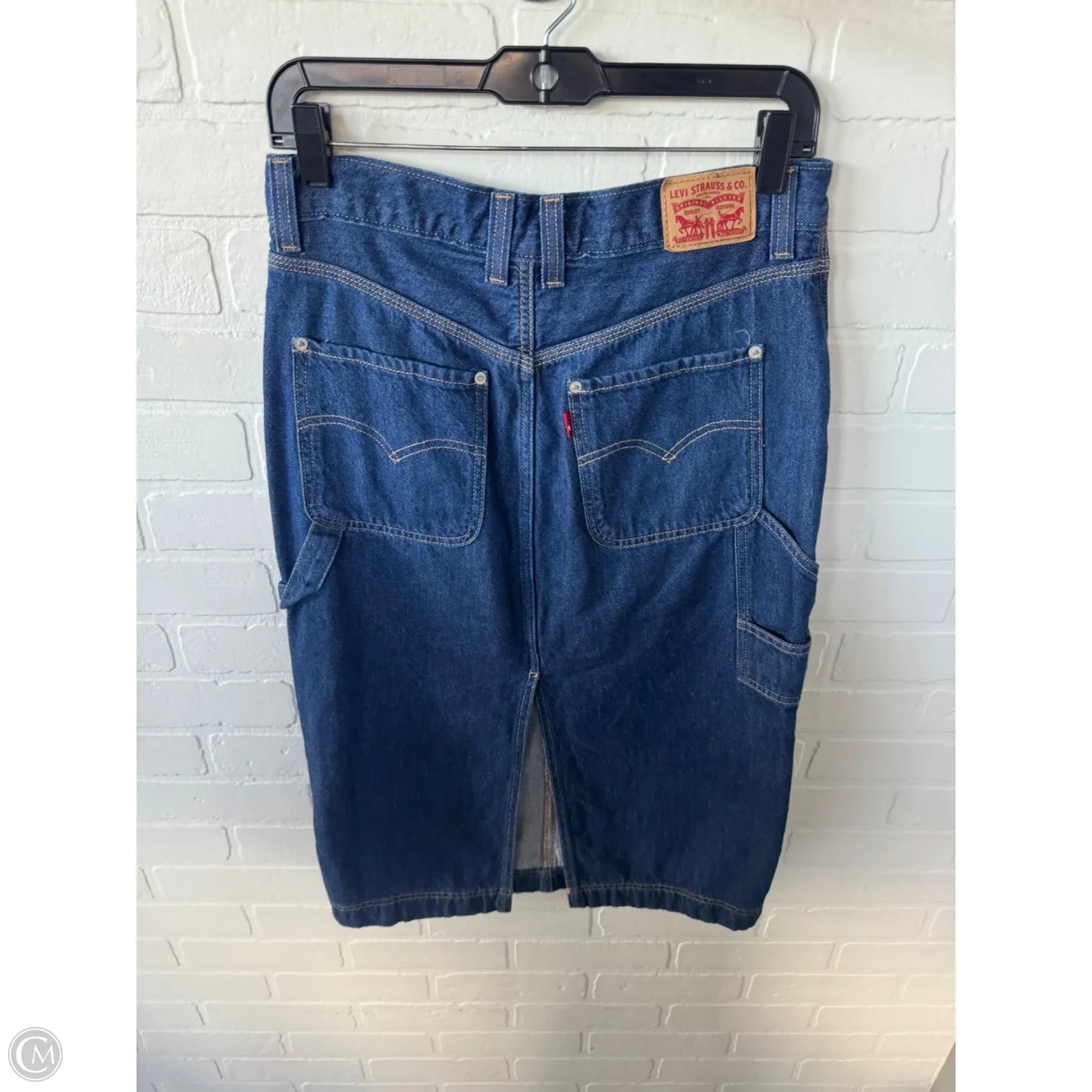 Skirt Midi By Levis In Blue Denim, Size: 6