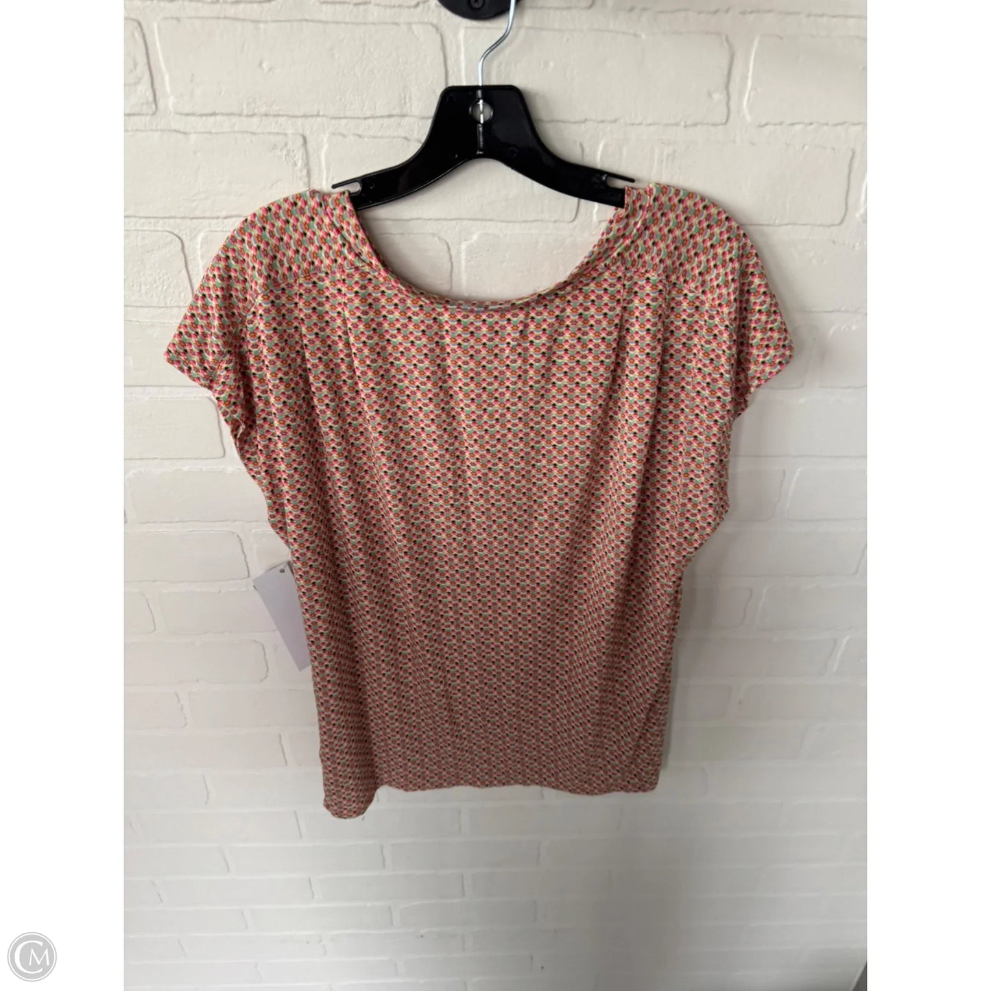 Top Short Sleeve By Liverpool In Green & Pink, Size: L