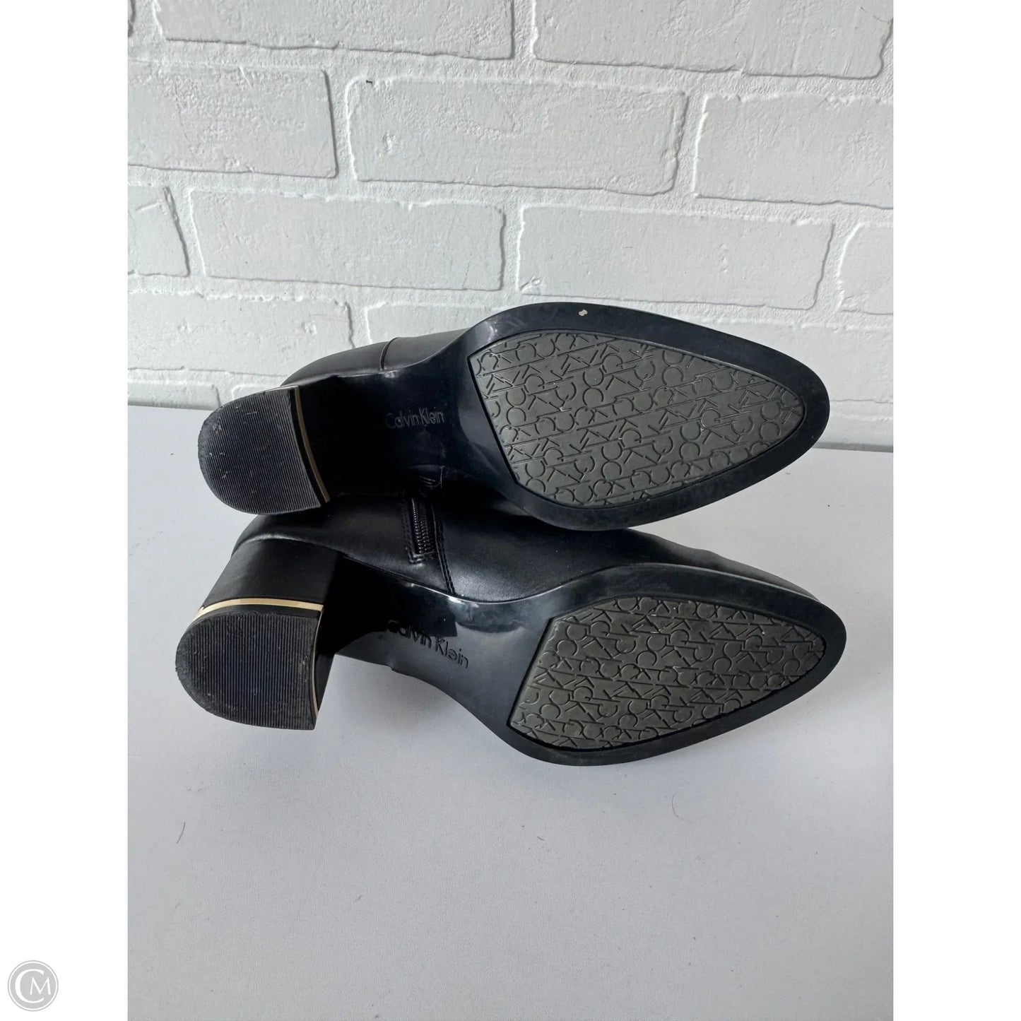 Boots Ankle Heels By Calvin Klein In Black, Size: 8