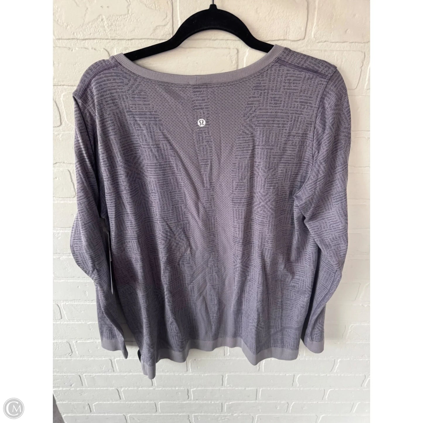 Athletic Top Long Sleeve Crewneck By Lululemon In Grey & Purple, Size: Xl