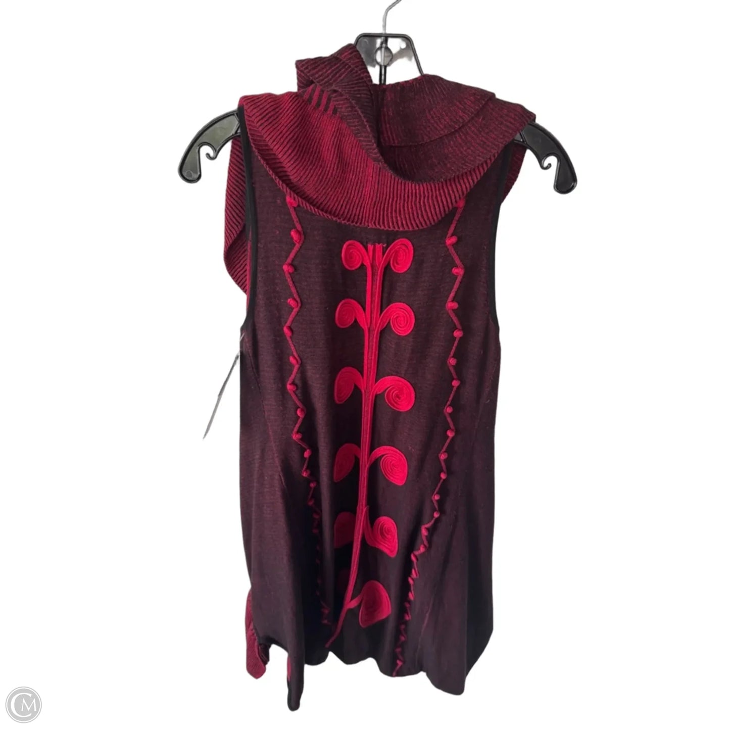 Sweater Cardigan By Nic + Zoe In Black & Red, Size: Xs