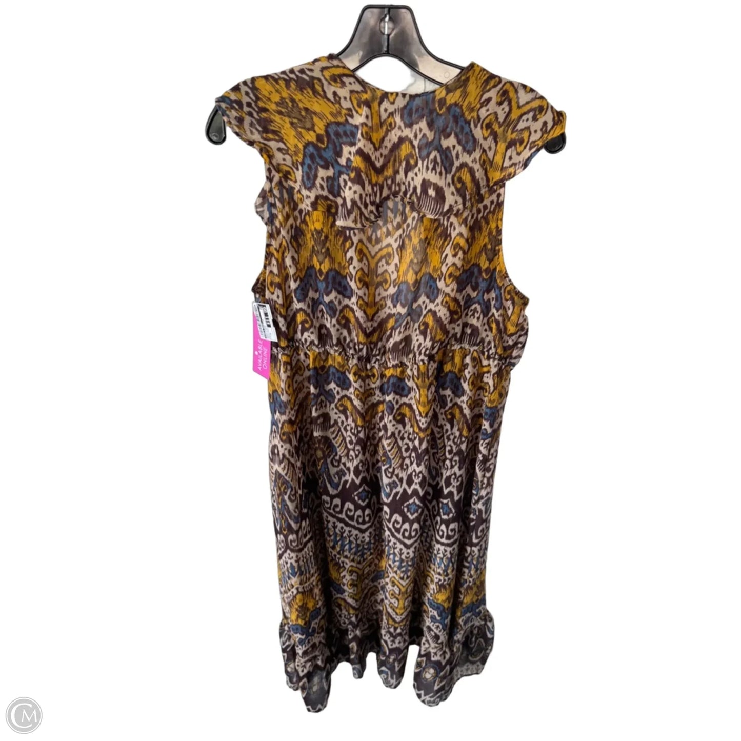 Dress Casual Midi By Live 4 Truth In Brown & Cream, Size: 2x
