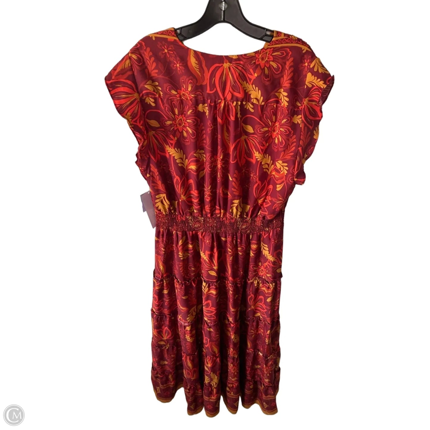 Dress Party Midi By Vince Camuto In Orange & Red, Size: Xl