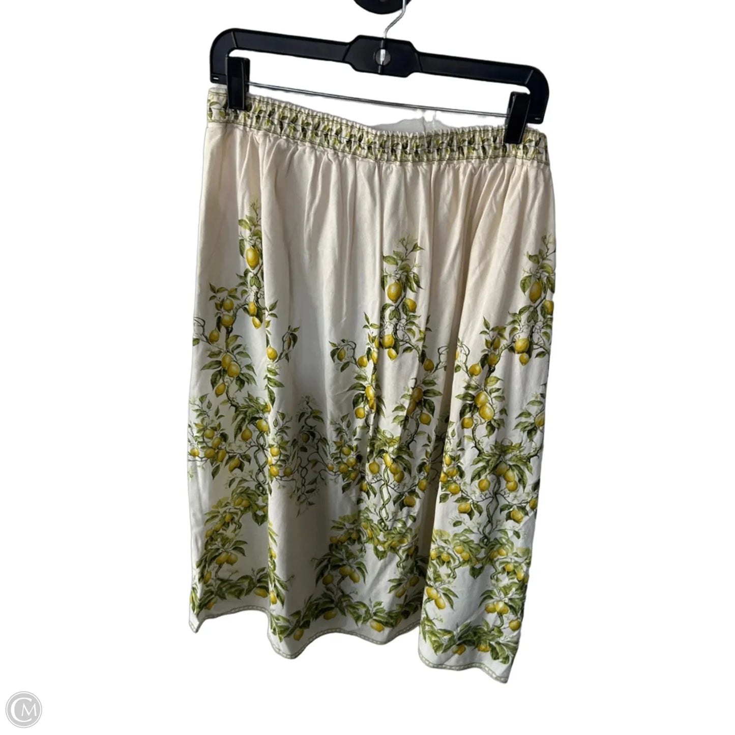 Skirt Midi By Max Studio In Cream & Green, Size: 14