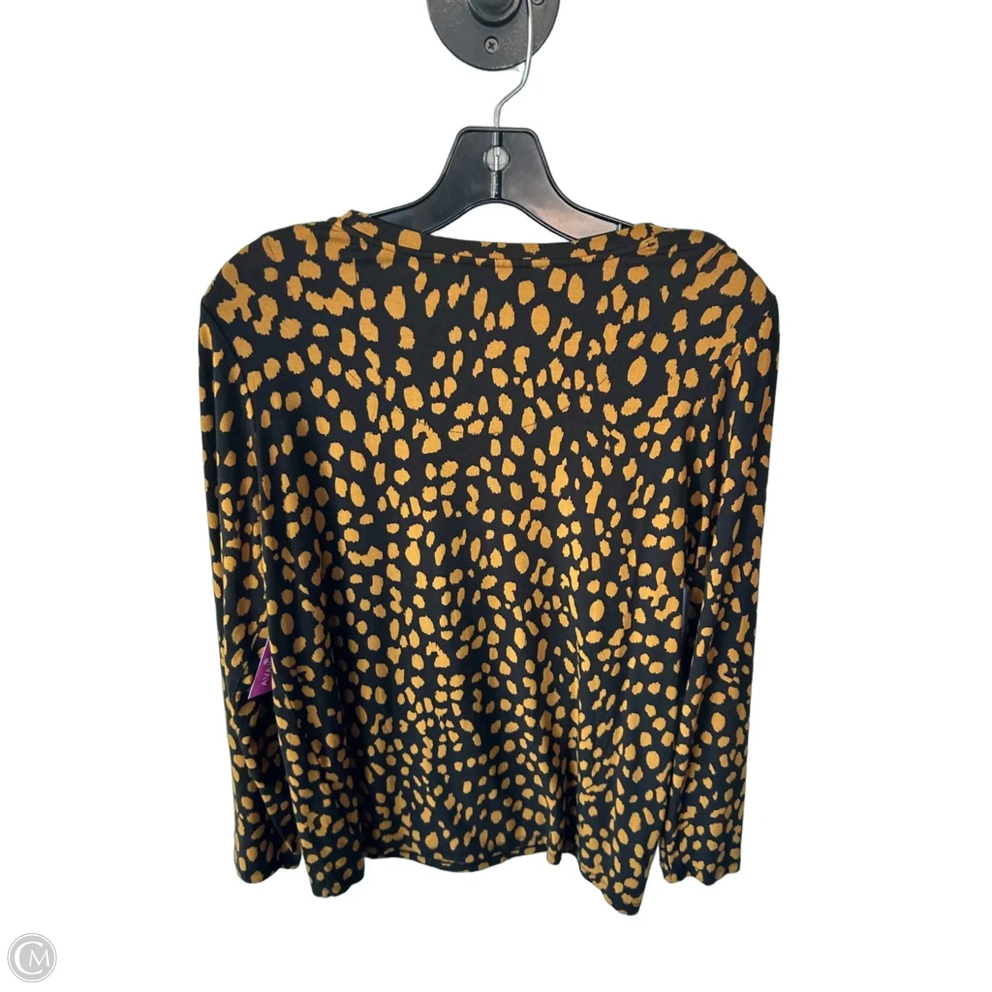 Top Long Sleeve By Chicos In Black & Yellow, Size: M
