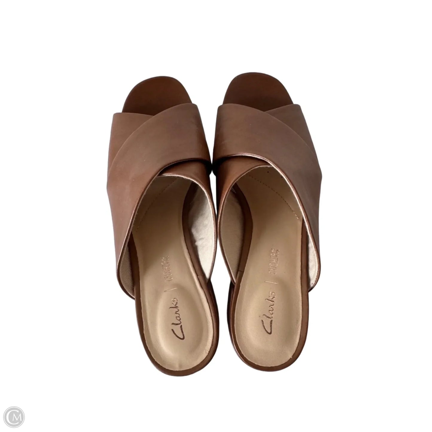Sandals Heels Block By Clarks In Brown, Size: 8.5