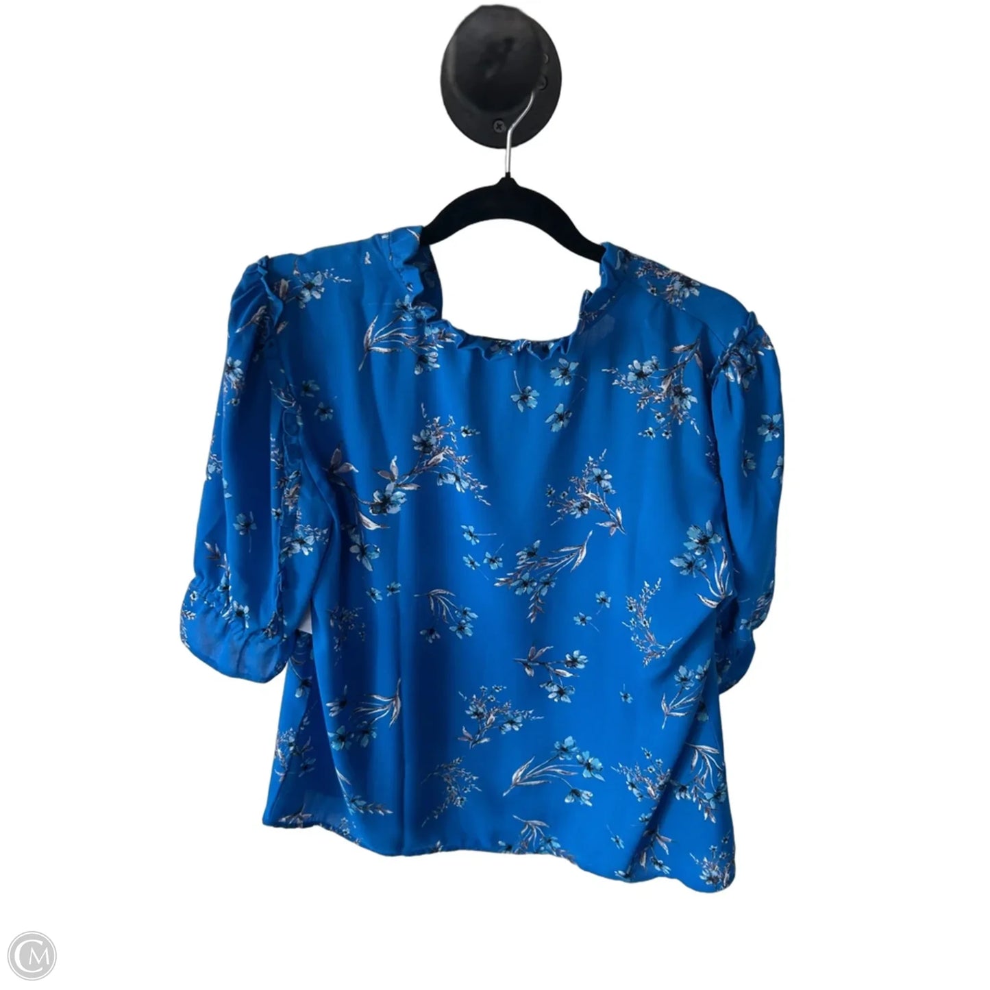 Top Short Sleeve By Cece In Blue, Size: M