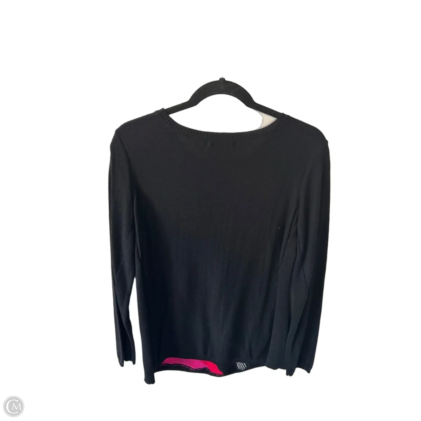 Sweater By Nic + Zoe In Black & Pink, Size: L