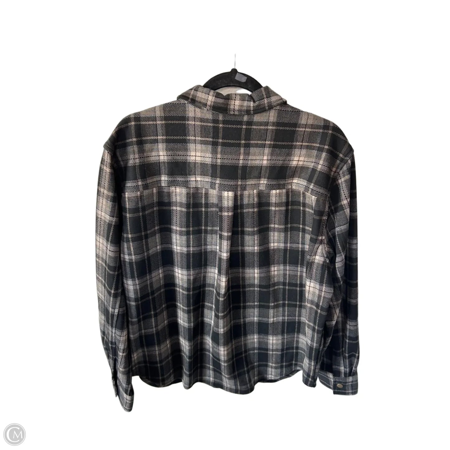 Jacket Shirt By Clothes Mentor In Black & Cream, Size: Xl
