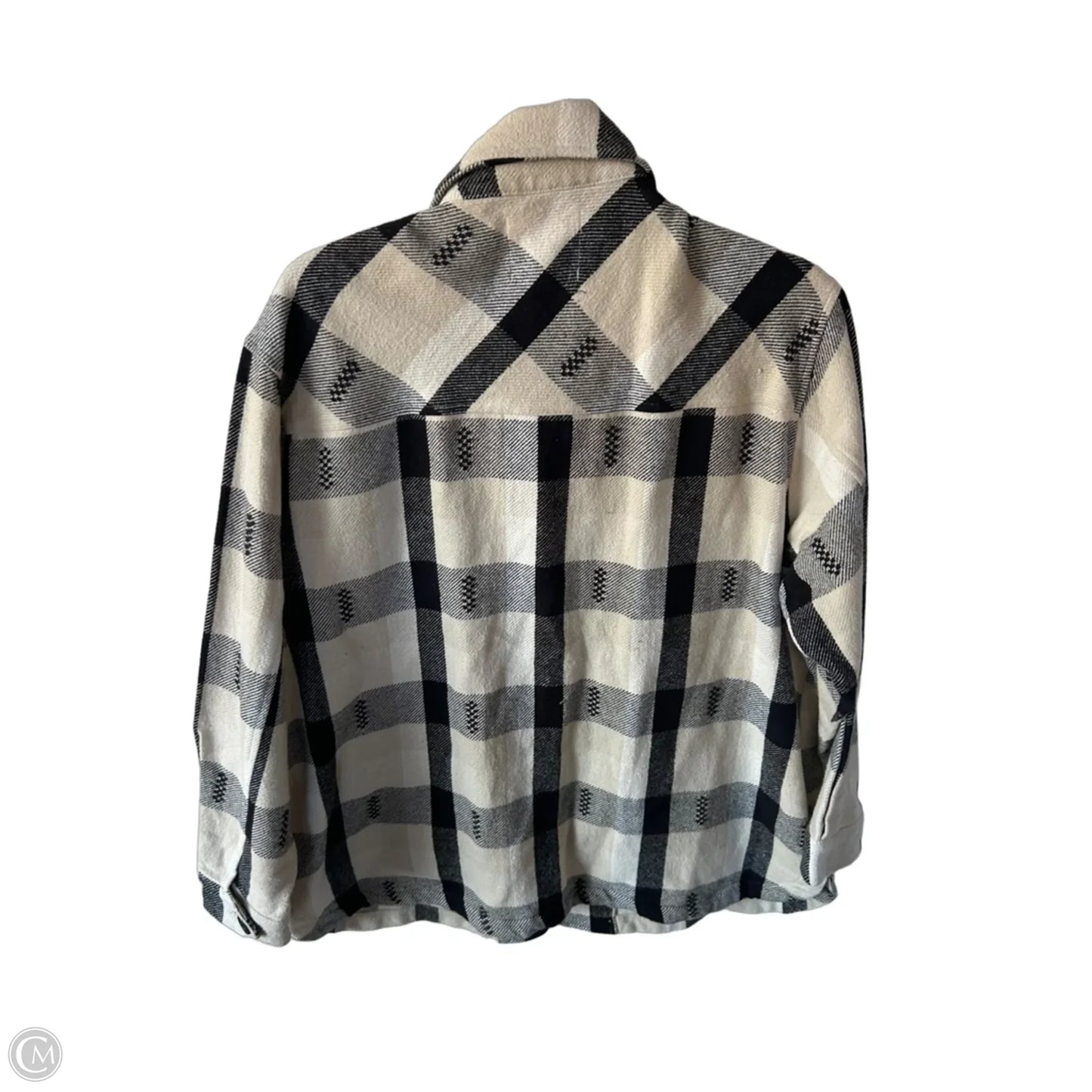Jacket Shirt By Lucky Brand In Black & Cream, Size: L