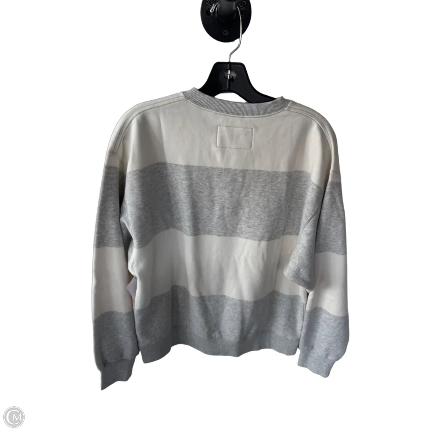 Sweatshirt Crewneck By Clothes Mentor In Grey & White, Size: S