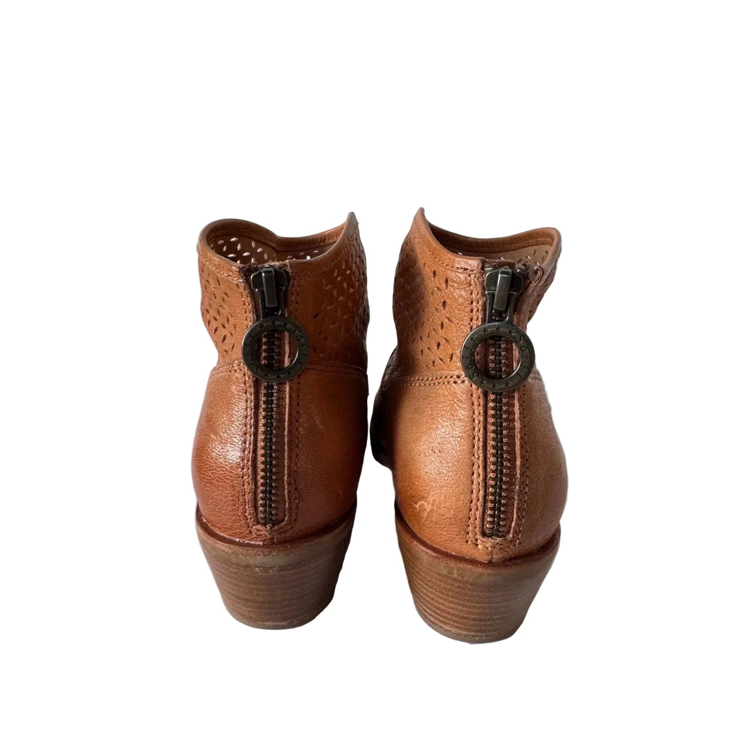 Boots Ankle Heels By Sofft In Brown, Size: 8.5