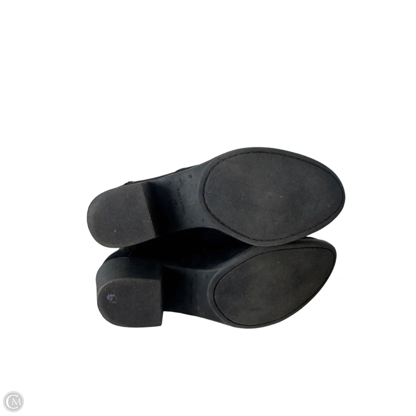 Boots Ankle Heels By Clothes Mentor In Black, Size: 7
