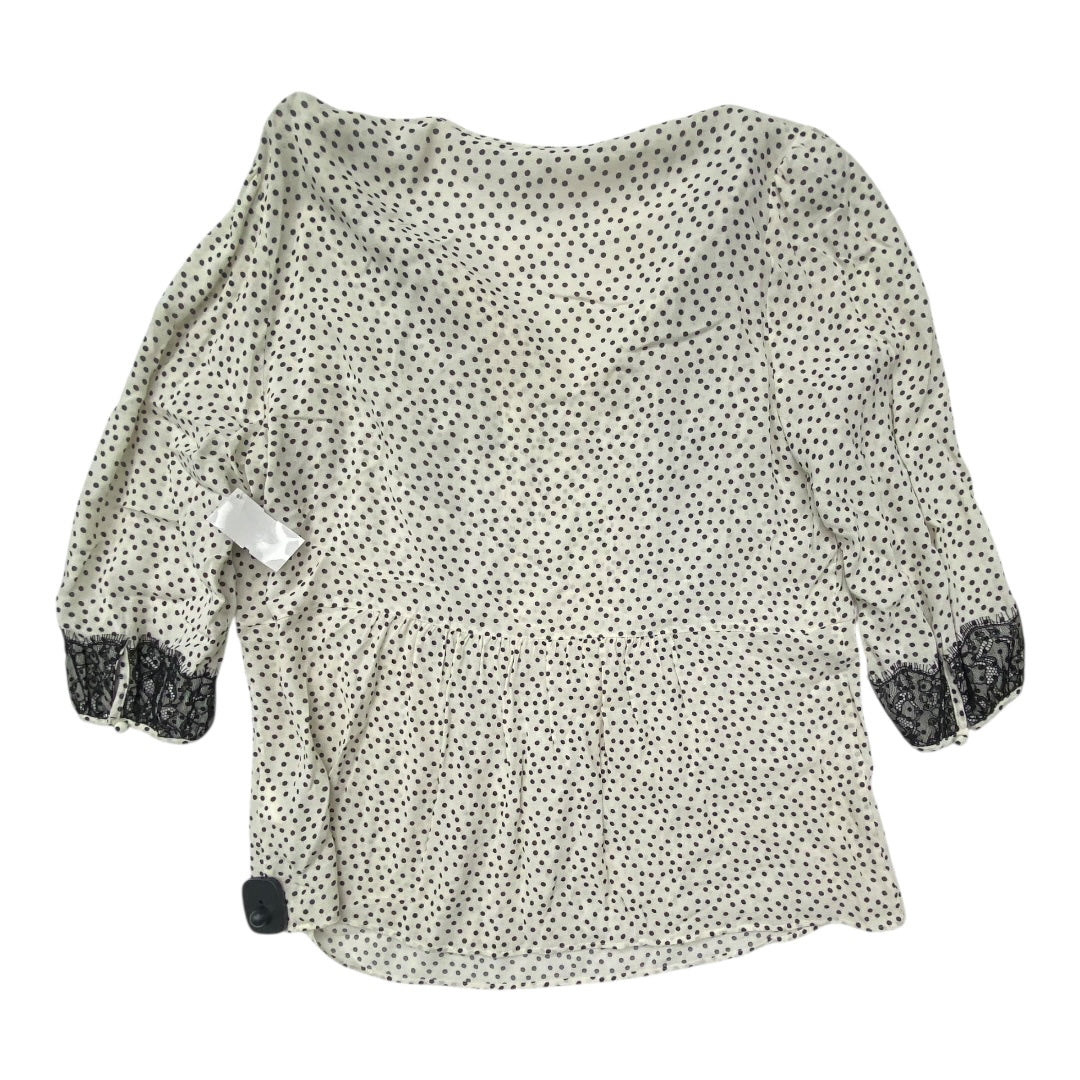 Top 3/4 Sleeve By Boden In Black & Cream, Size:L