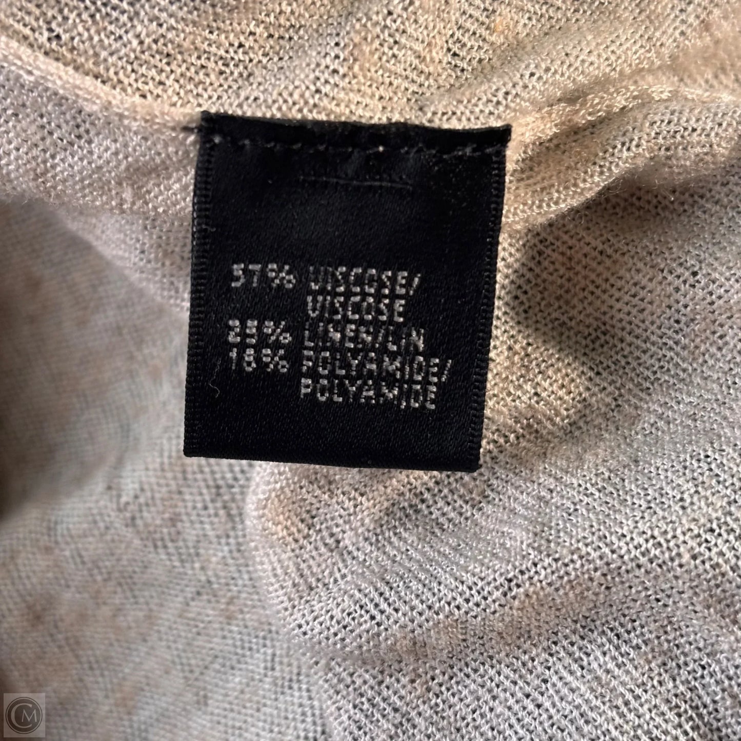 Top Long Sleeve Designer By Lafayette 148 In Blue & Cream, Size: L