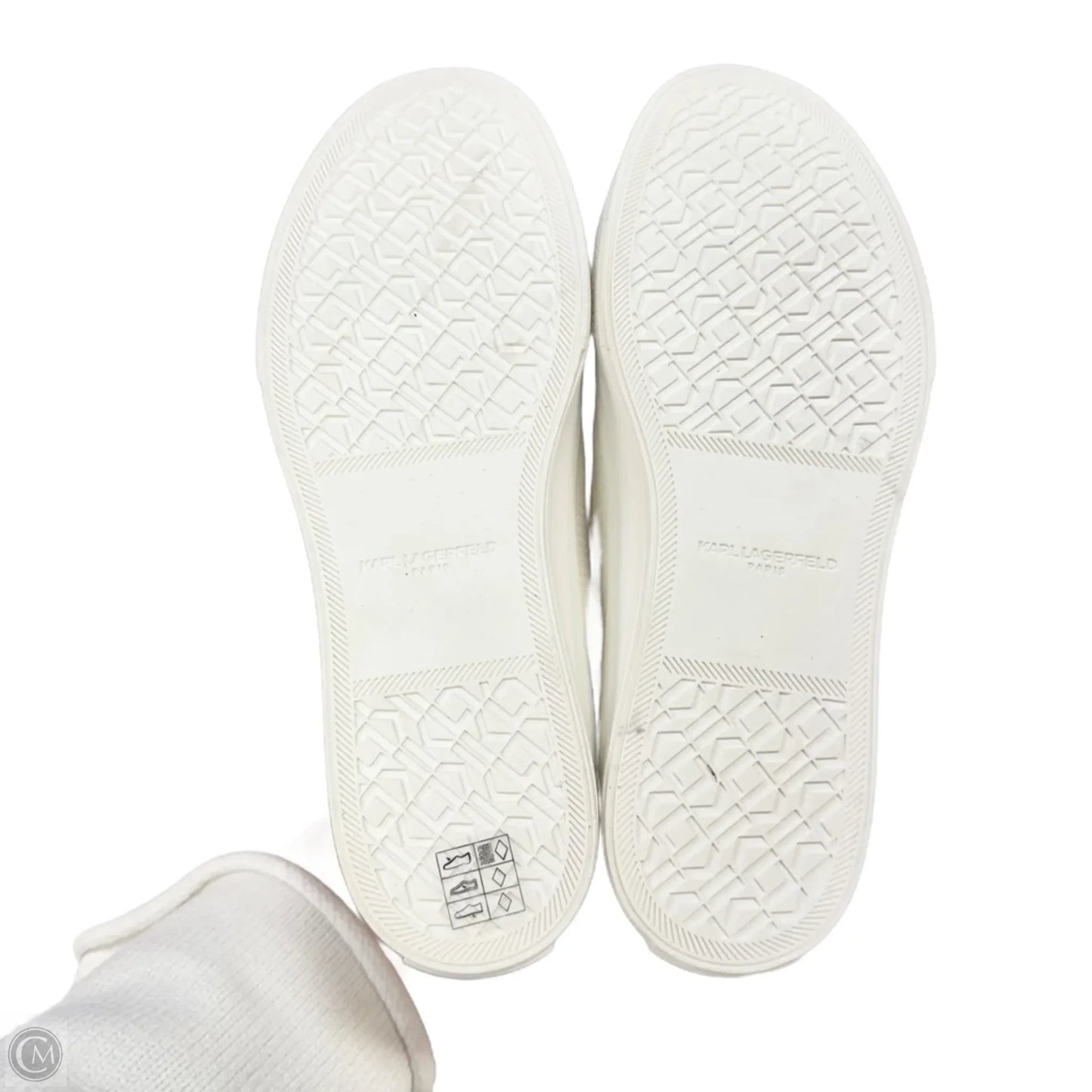 Shoes Designer By Karl Lagerfeld In White, Size: 9.5