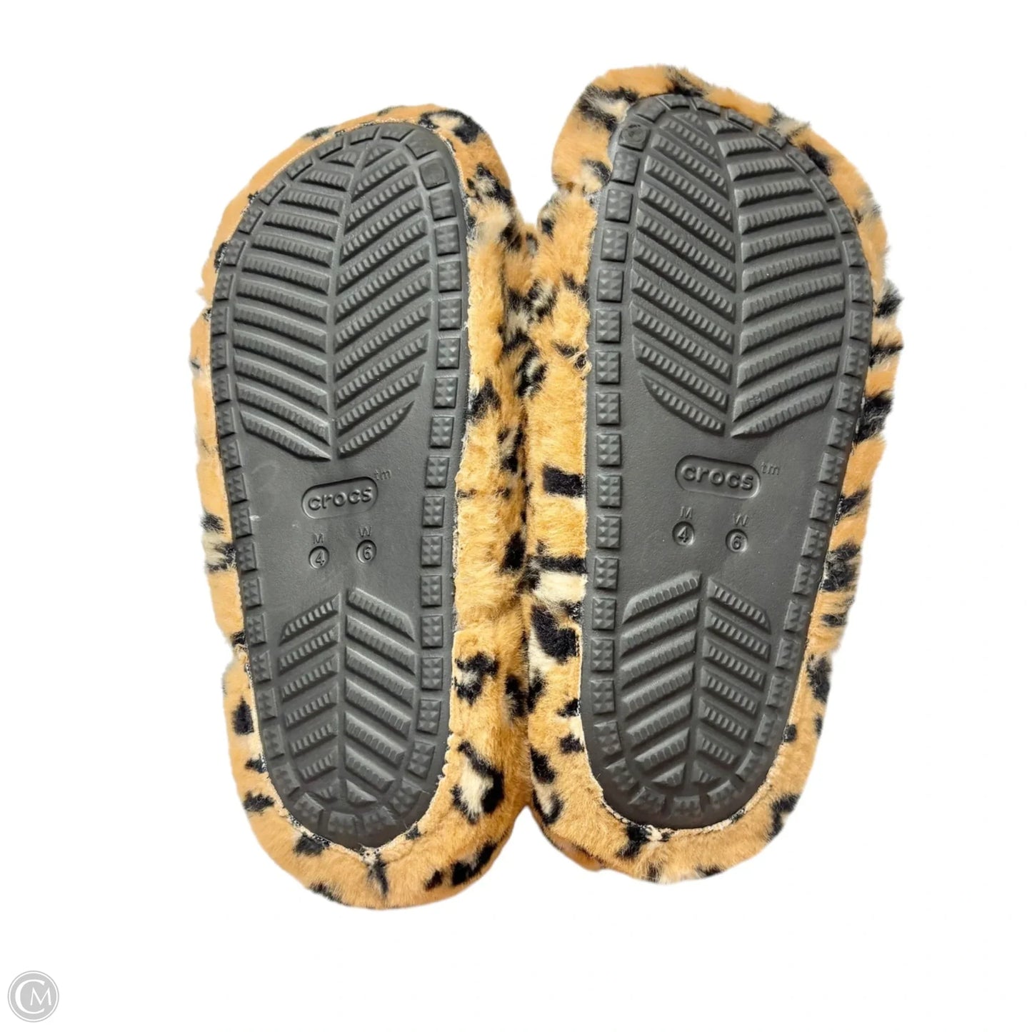 Sandals Flats By Crocs In Animal Print, Size: 6