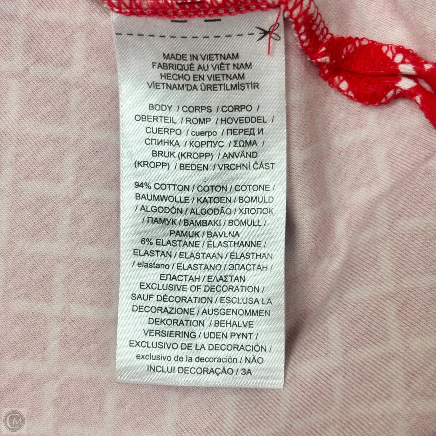 Top Short Sleeve By Lauren By Ralph Lauren In Red & White, Size: M