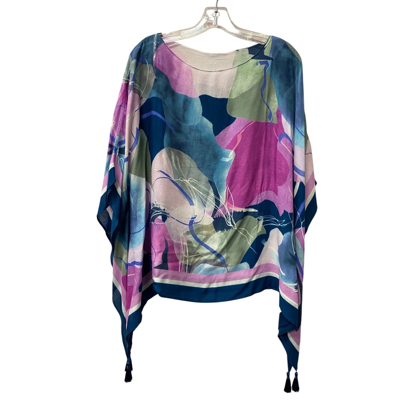 Poncho By Chicos In Blue, Size:0