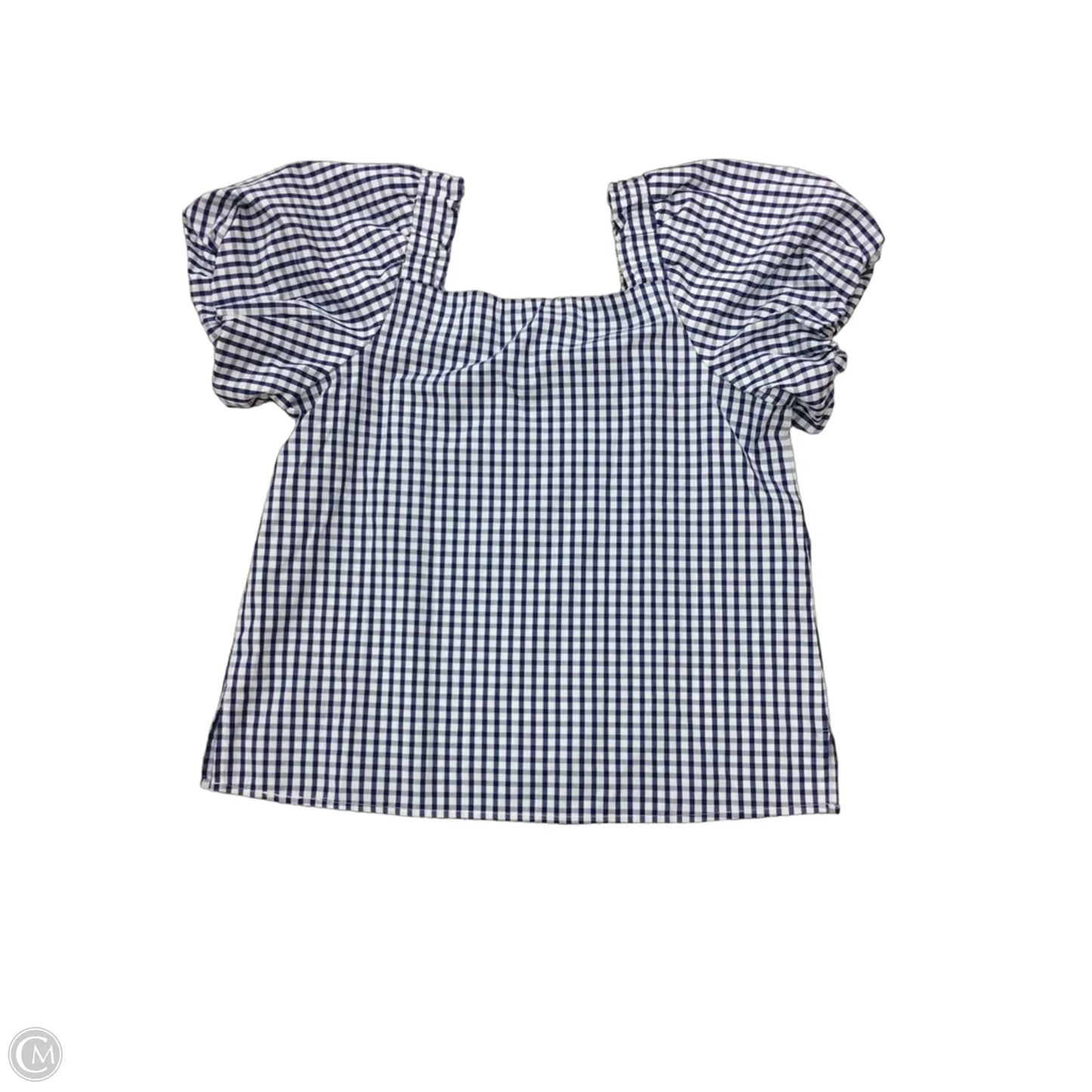 Top Short Sleeve By Cece In Checkered Pattern, Size: L