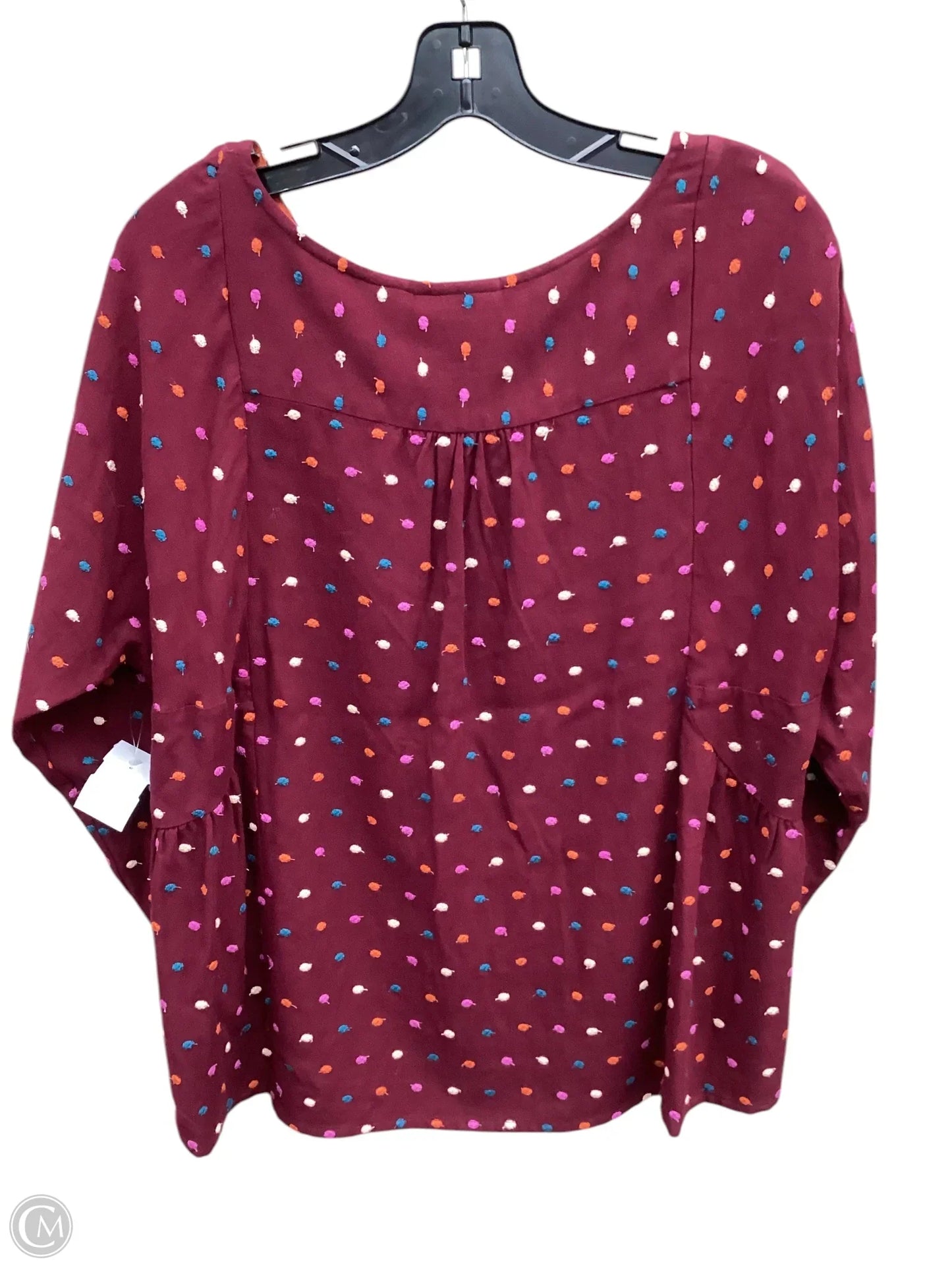 Top Long Sleeve By Maeve In Maroon, Size: S