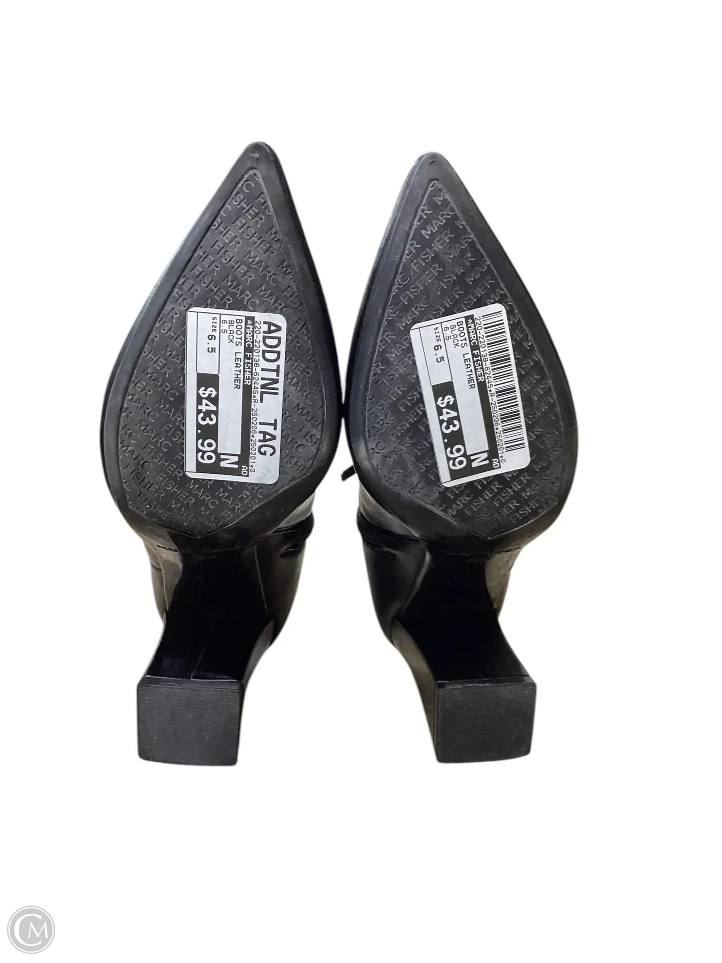 Boots Leather By Marc Fisher In Black, Size: 6.5