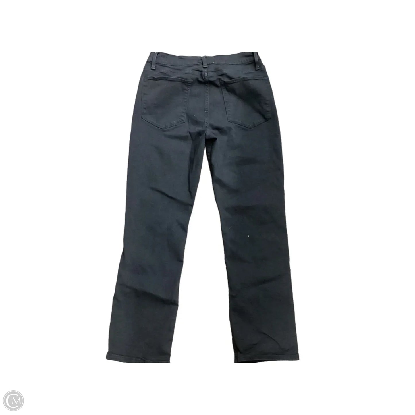 Jeans Straight By Frame In Black Denim, Size: 6