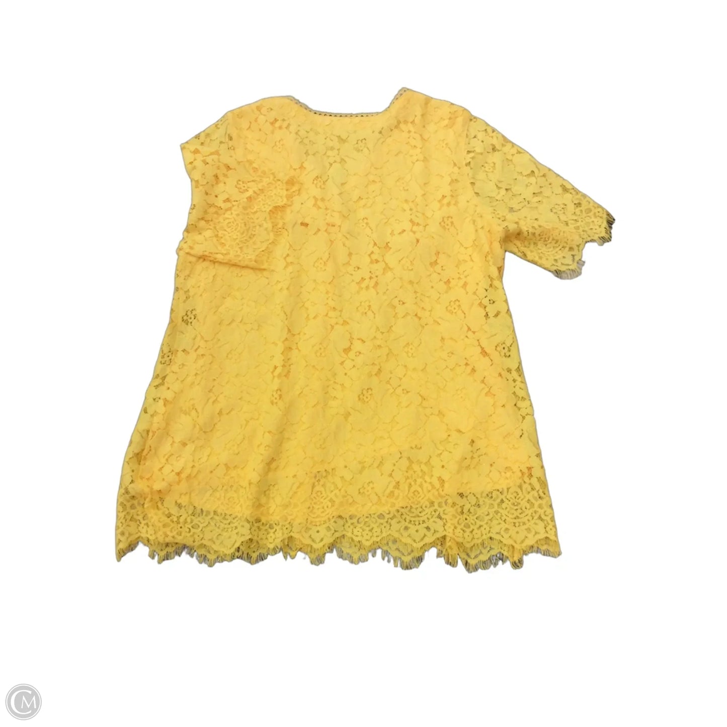 Top Short Sleeve By Isaac Mizrahi Live Qvc In Yellow, Size: L