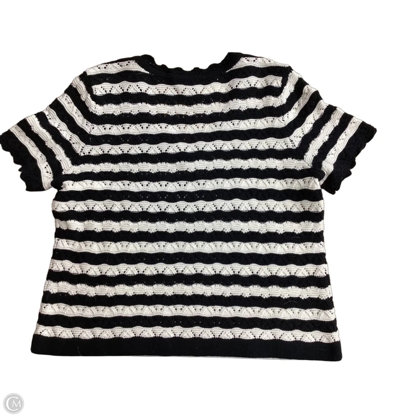 Sweater Short Sleeve By Talbots In Striped Pattern, Size: Lp