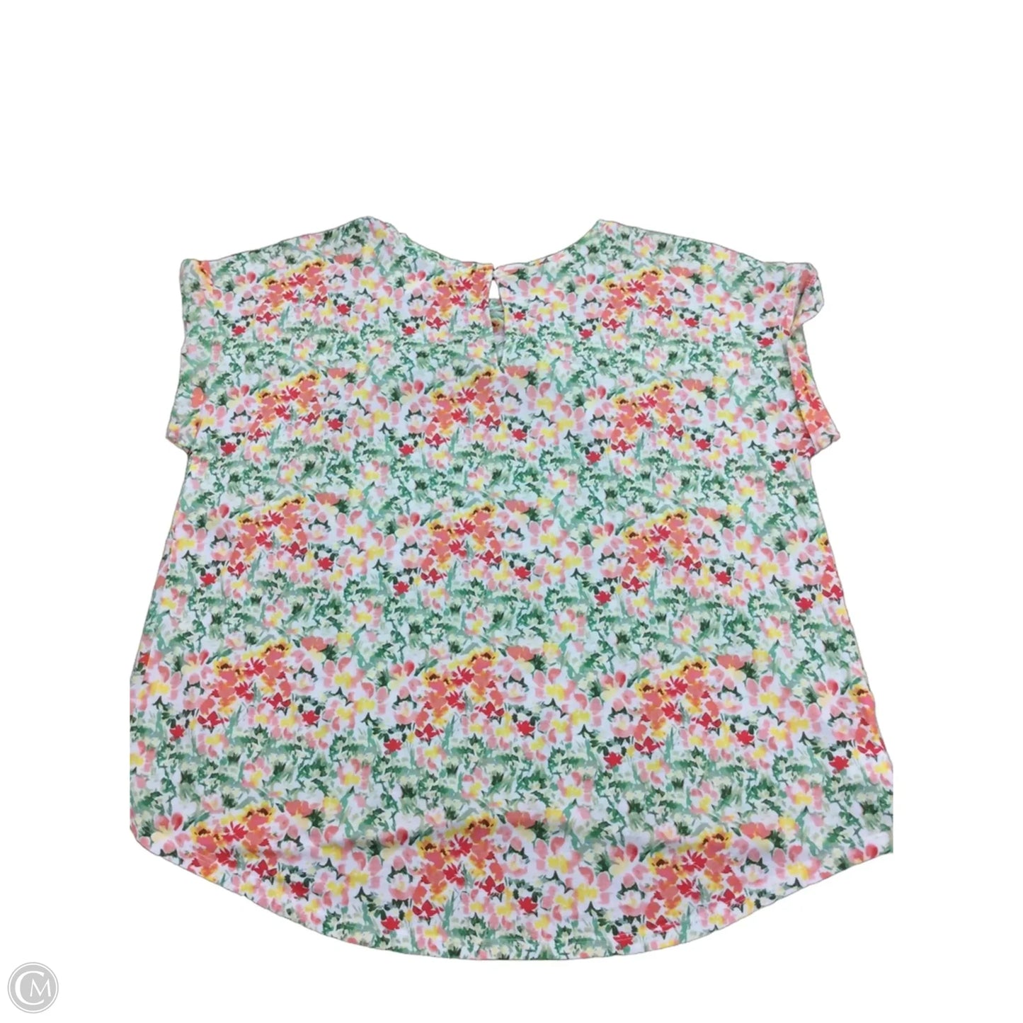 Top Short Sleeve By Loft In Floral Print, Size: L