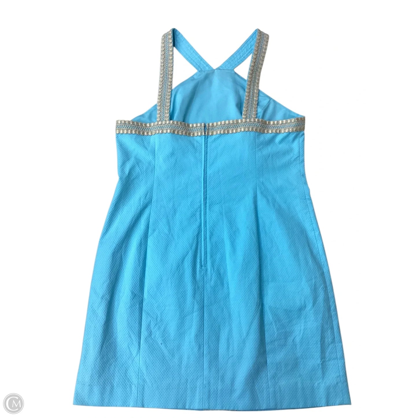 Dress Designer By Lilly Pulitzer In Blue & Gold, Size: 14