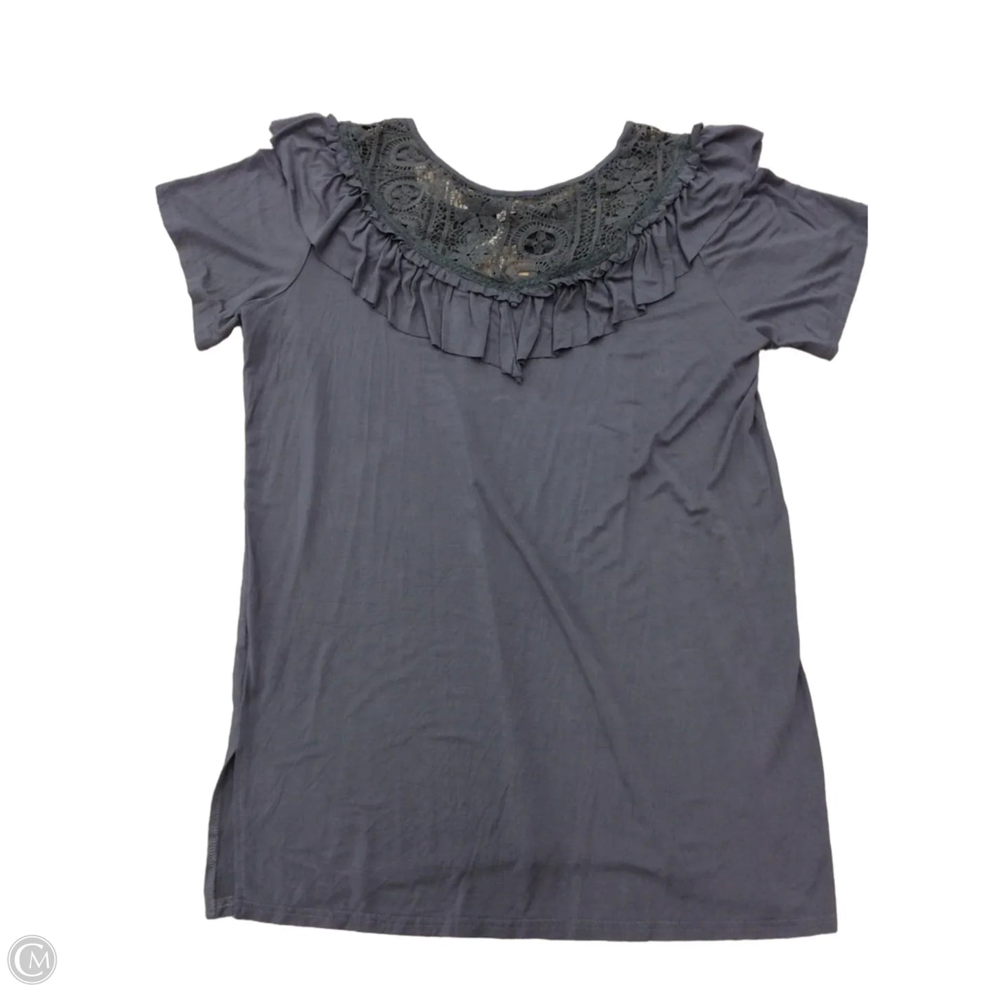 Top Short Sleeve By Pol In Grey, Size: S