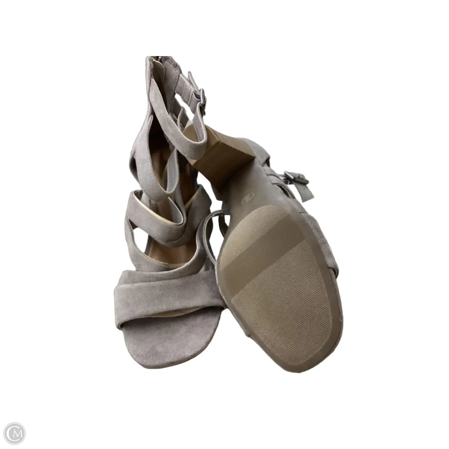Sandals Heels Block By Universal Thread In Taupe, Size: 9