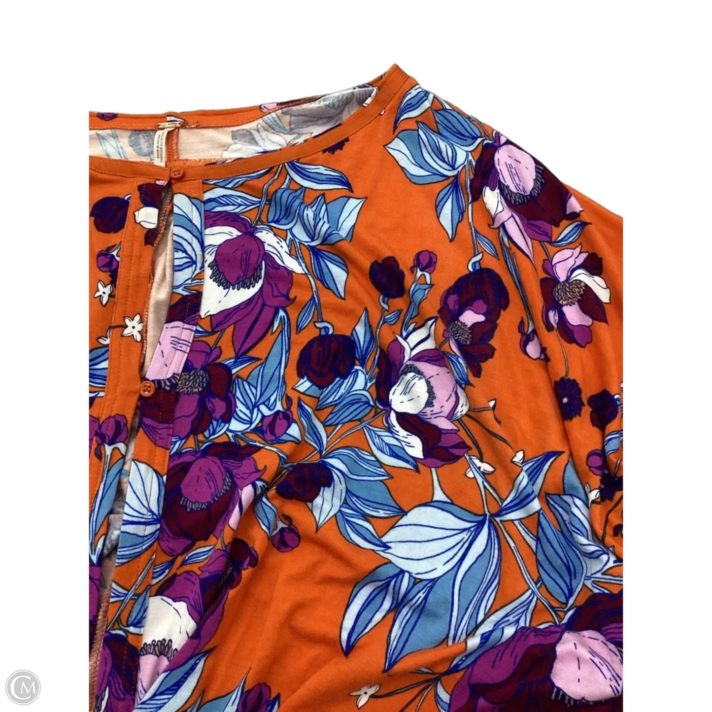 Top Short Sleeve By Free People In Orange & Purple, Size: Xs
