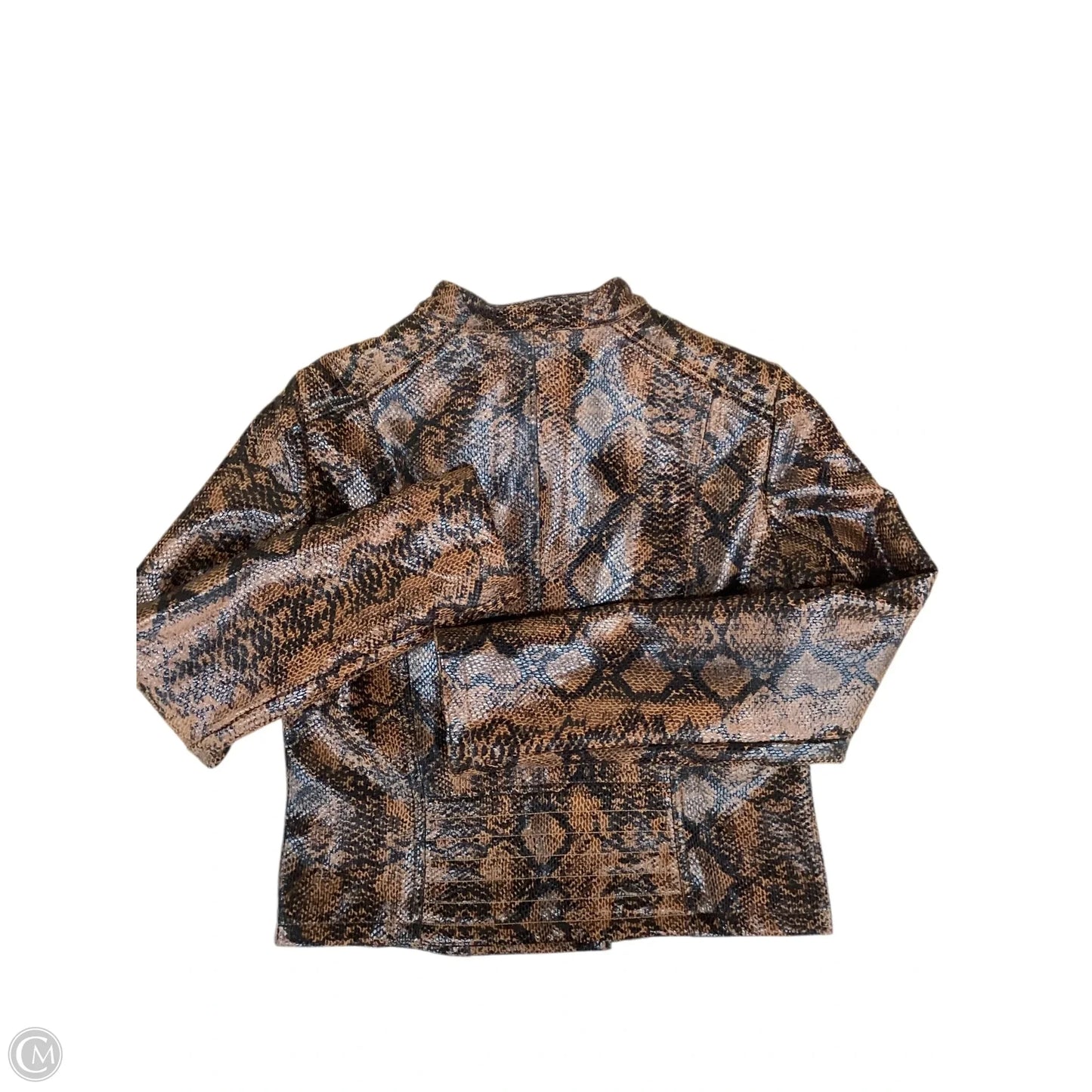 Jacket Moto By Clothes Mentor In Snakeskin Print, Size: S