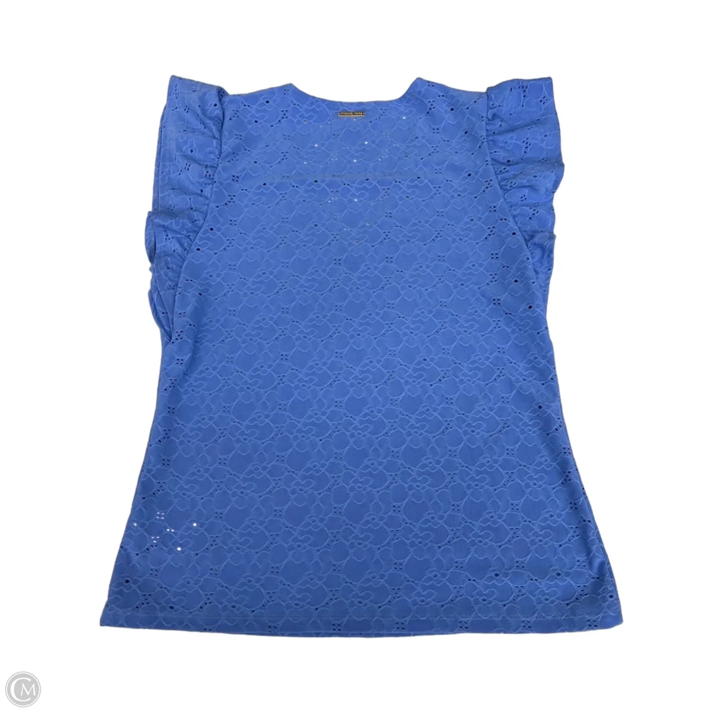 Blouse Short Sleeve By Michael By Michael Kors In Blue, Size: S