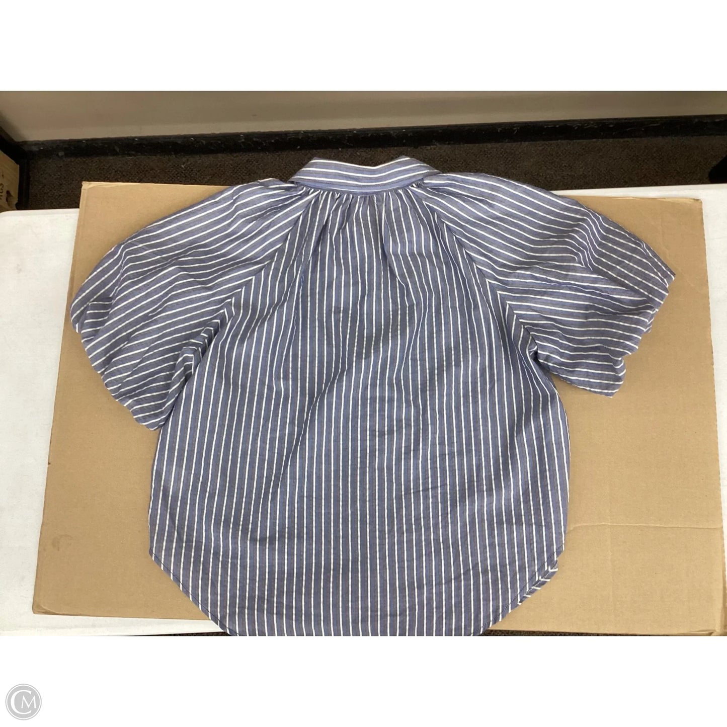 Blouse Short Sleeve By Max Studio In Striped Pattern, Size: L