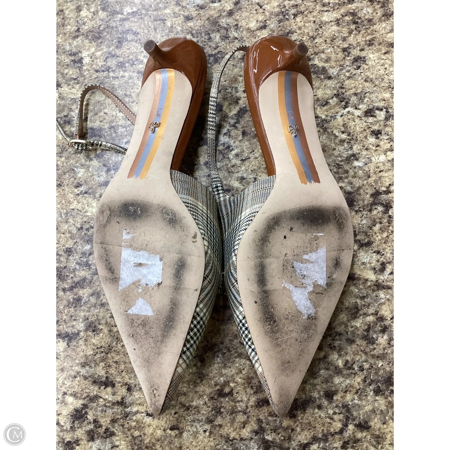 Shoes Heels Kitten By Sam Edelman In Plaid Pattern, Size: 9