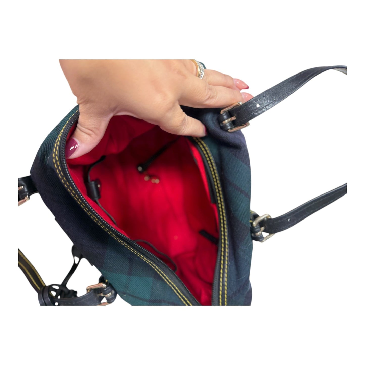 Handbag Designer By Dooney And Bourke In Blue & Green, Size:Medium