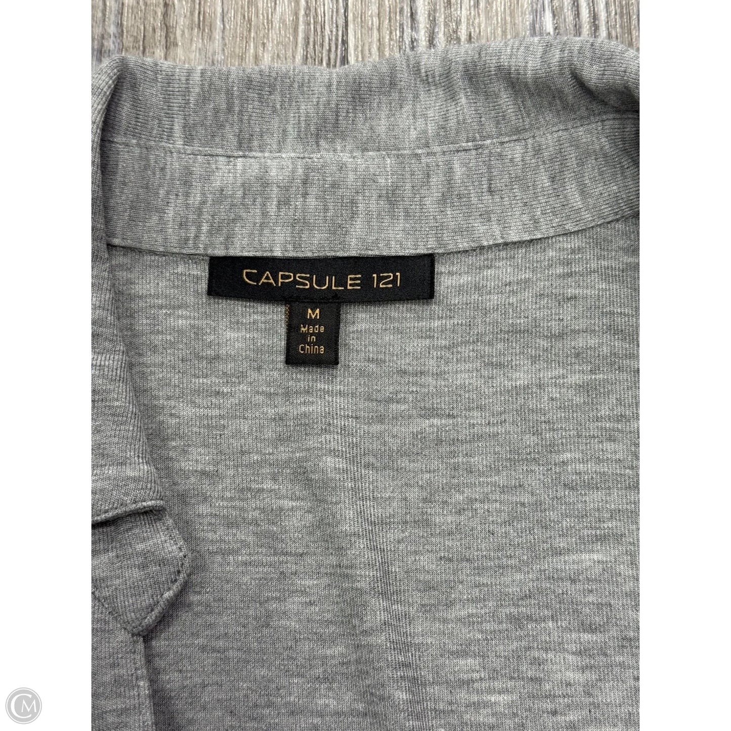 Top Long Sleeve By Capsule 121 In Grey, Size: M