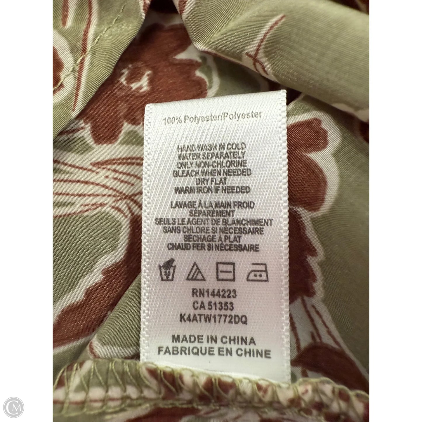 Top Long Sleeve By Bishop + Young In Green & Red, Size: L