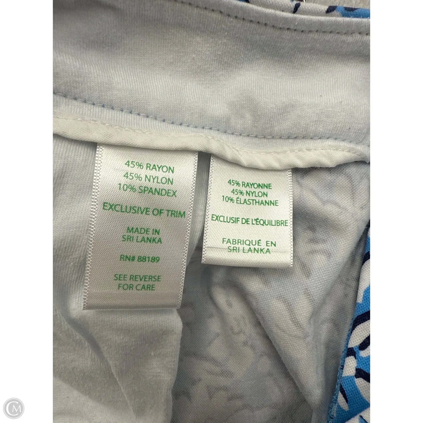 Shortalls Designer By Lilly Pulitzer In Blue & White, Size: 16