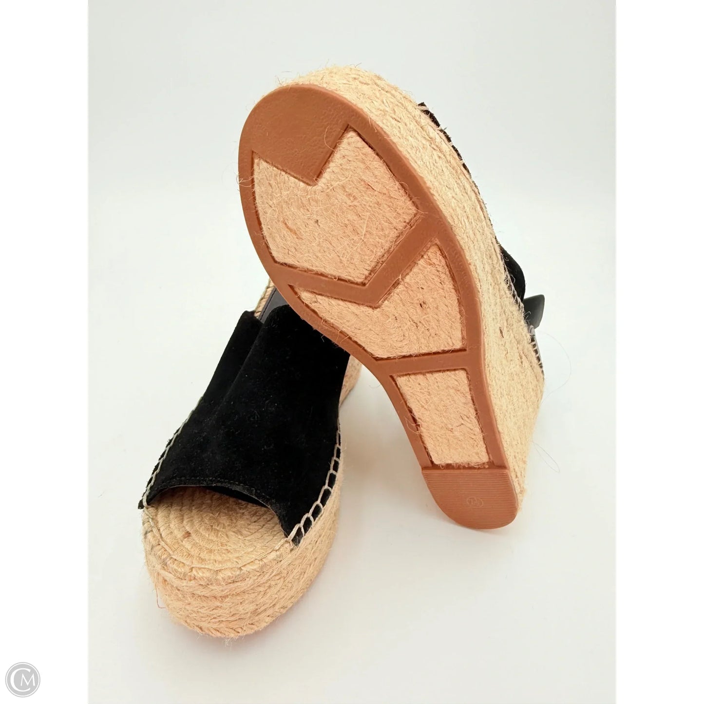 Sandals Heels Platform By Marc Fisher In Black & Cream, Size: 7.5