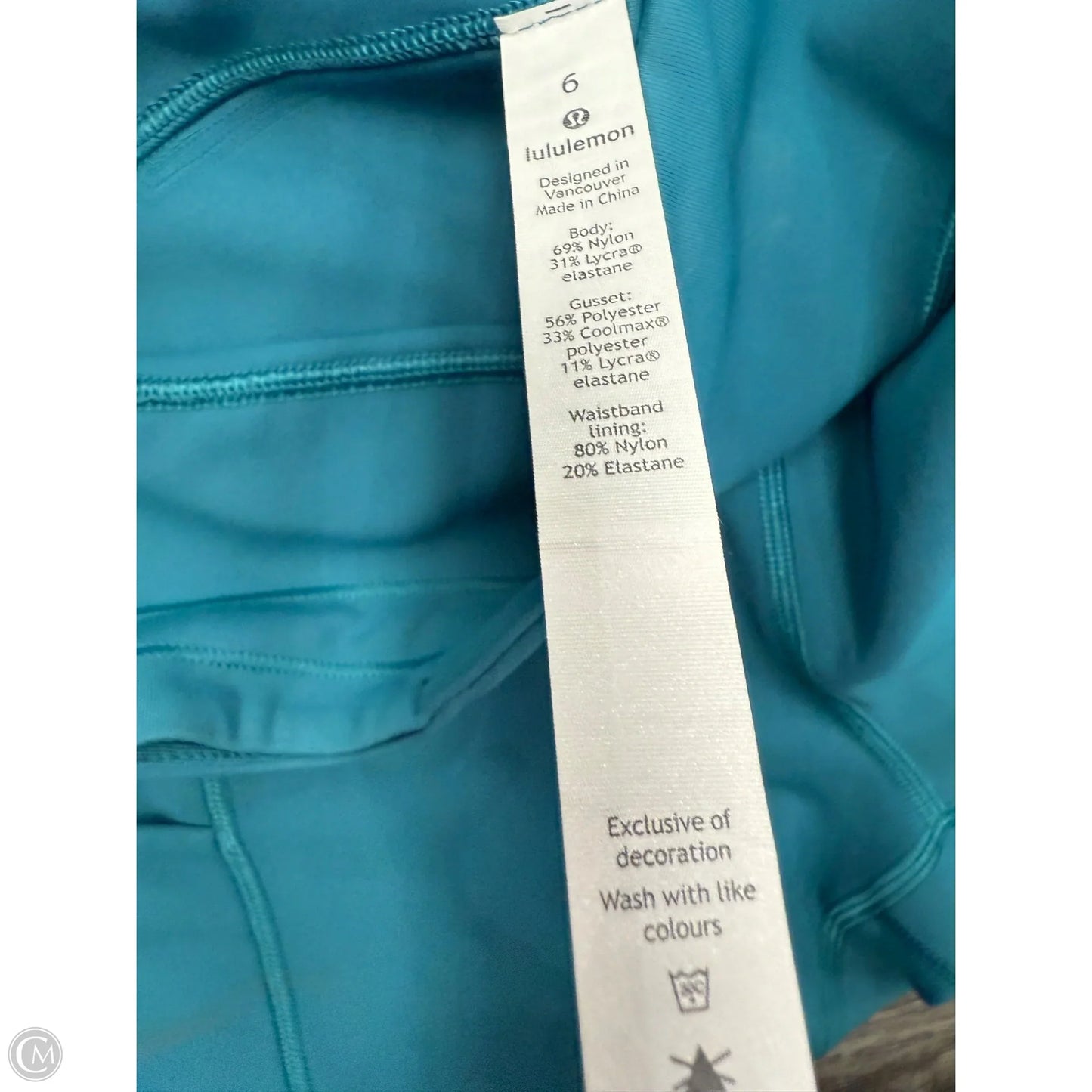 Athletic Leggings By Lululemon In Teal, Size: 6
