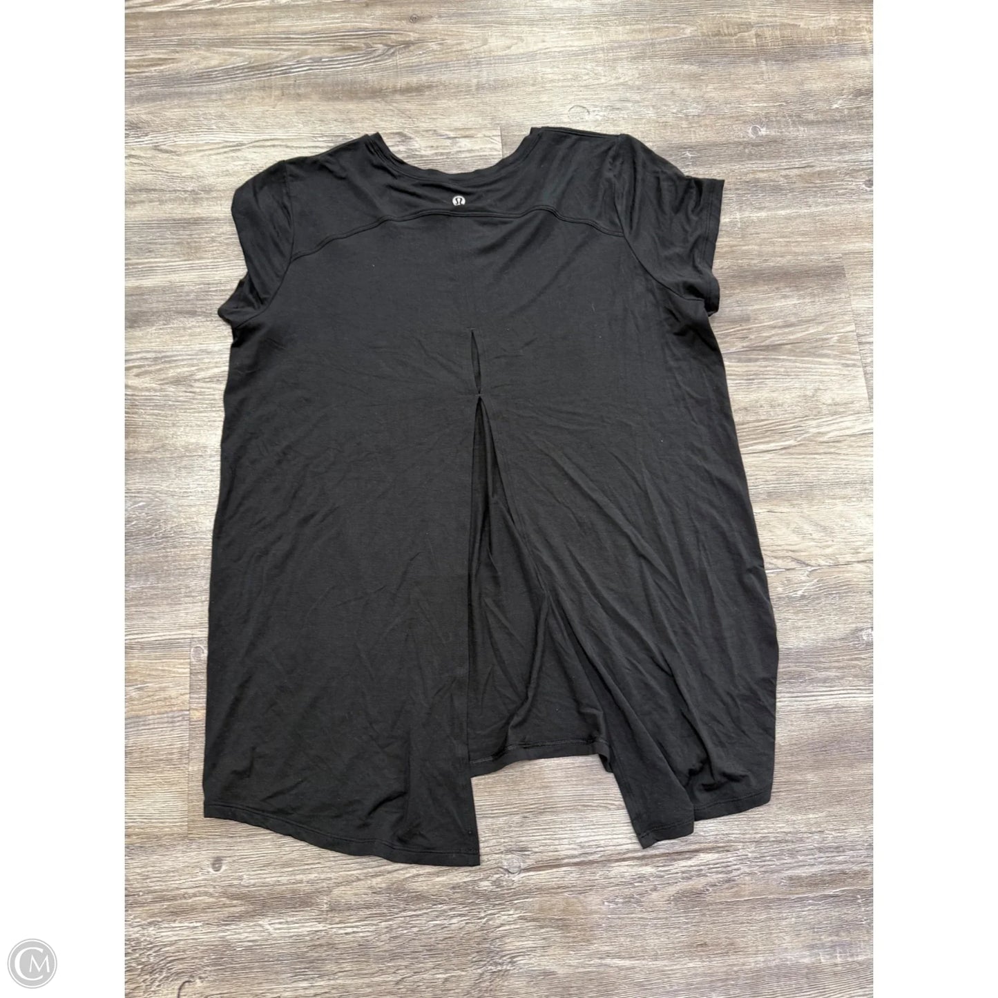 Athletic Top Short Sleeve By Lululemon In Black, Size: 8
