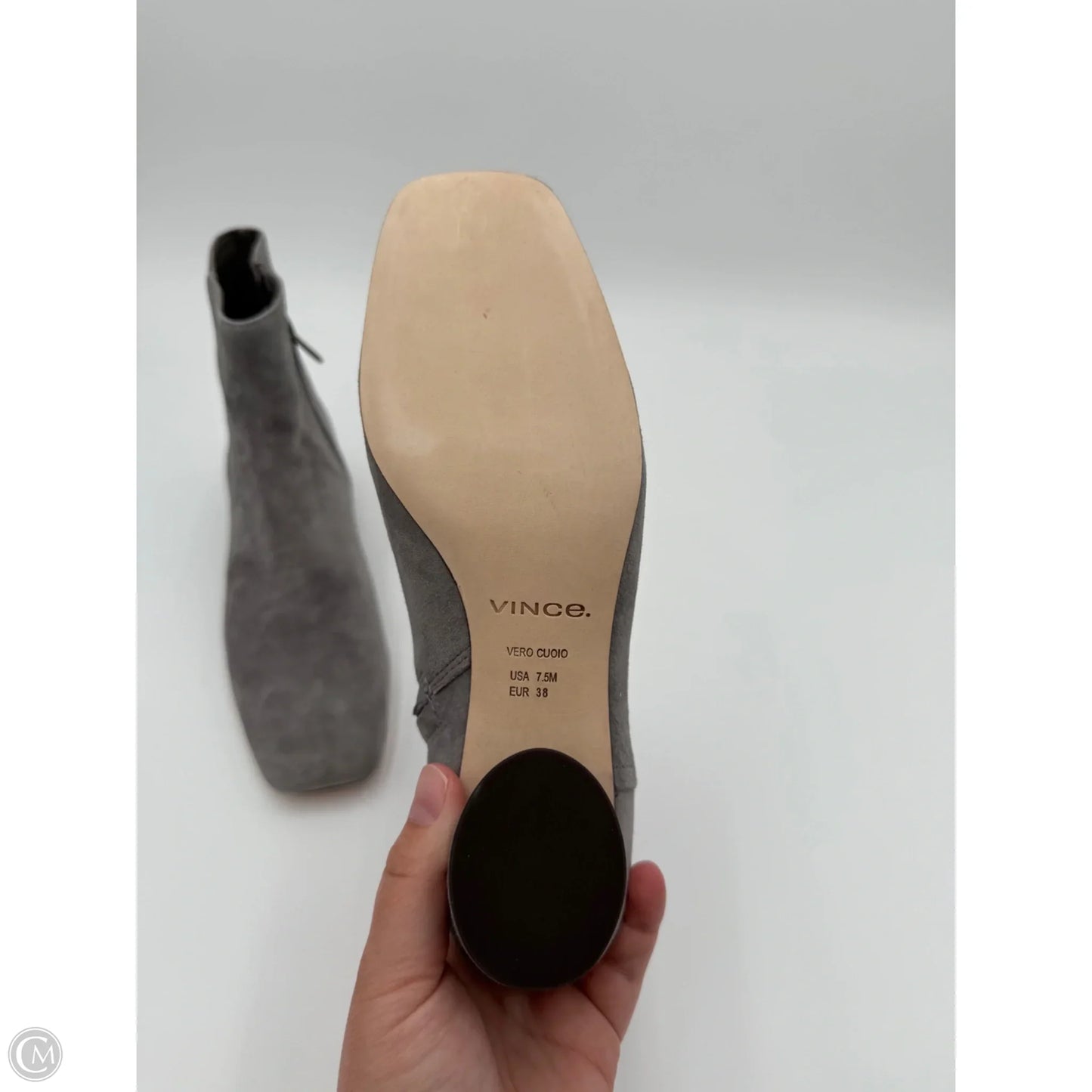 Boots Ankle Flats By Vince In Grey, Size: 7.5