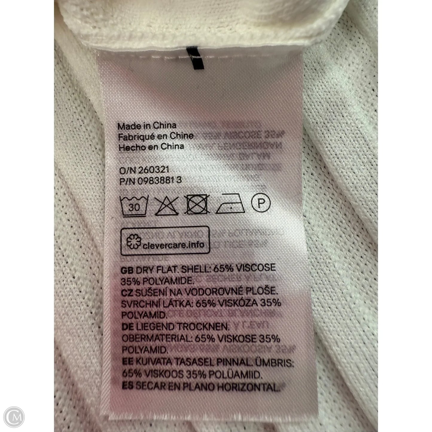 Top Short Sleeve By H&m In Cream, Size: Xxl